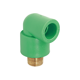 H127 — 90° dirsek bağlantı parçası, erkek vida ve dişi füzyon kaynak bağlantılı