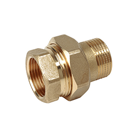 R18 — 3 parçalı düz bağlantı parçası, sıhhi tesisat ve gaz sistemleri için