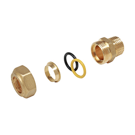 R180M — Düz bağlantı parçası, erkek vidalı, sıhhi tesisat ve gaz sistemleri için