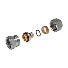 R187F — Düz bağlantı parçası, dişi vidalı, krom kaplama