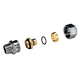 R187M — Düz bağlantı parçası, erkek vidalı, krom kaplamalı