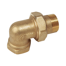 R19 — 3 parçalı 90° dirsek bağlantı parçası, sıhhi tesisat ve gazlı sistemler için