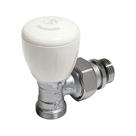 R431TG — Termostatik opsiyonlu mikrometrik köşe vana