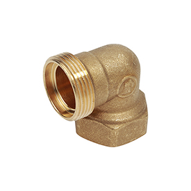 R563R — 90° dirsek bağlantı parçası, dişi vida ve döşeme adaptörü bağlantılı