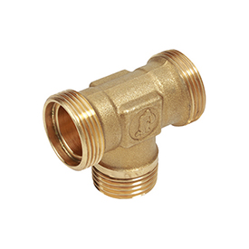 R568R — T bağlantı parçası, erkek vida ve döşeme adaptörü bağlantılı