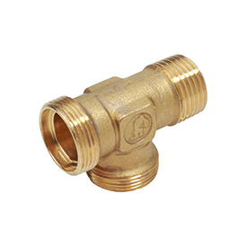 R570R — T bağlantı parçası, erkek vida ve döşeme adaptörü bağlantılı