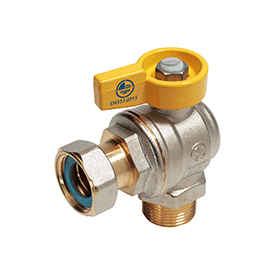 R780PG — Köşe küresel vana, erkek-dişi bağlantılı, EN331:2015 onaylı