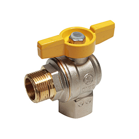 R781G — Köşe küresel vana, dişi-erkek bağlantılı, EN331:2015 onaylı