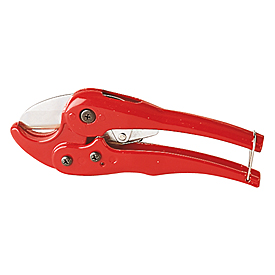 R990 — 16, 20, 25 mm Ø ve 1/2", 3/4", 1" plastik borular için boru makası